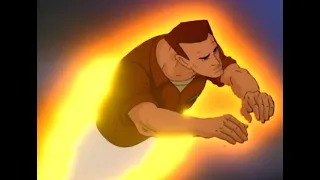 Cannonball destroys a train (X-Men: The Animated Serie)