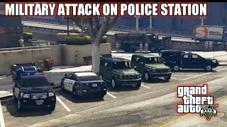 GTA 5 - Military Attack on Police Station | Military Convoy