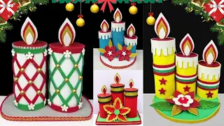 4 Easy Christmas Candle  Ideas | DIY Christmas Candle | Christmas Craft Ideas | Best Out Of Waste |