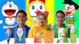 PILIH KARAKTER DORAEMOND SESUAI MAKANAN 1 WARNA KESUKAAN KALIAN, WAH DAPAT ES KRIM😱 | Mikael TubeHD