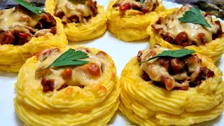 КАРТОФЕЛЬНЫЕ ГНЕЗДА С САМОЙ ВКУСНОЙ НАЧИНКОЙ👍👌🥰🥰 #162