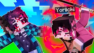 YORIICHI vs DEMON TANJIRO from Demon Slayer in Minecraft Demon Slayer Mod!