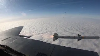 USAF F-15s firing AIM-120B AMRAAM