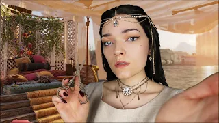 Egyptian Servant cuts your Hair 🐪👸🏻 Queen Cleopatra ASMR Roleplay (hair cutting & touching)
