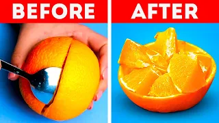 Easy ways to cut and peel fruits and veggies 🍊 Smart Kitchen Hacks