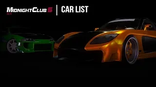 Midnight Club 5 - Car List/Select