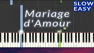 Mariage d'Amour (Chopin - Spring Waltz) SLOW EASY Piano Tutorial