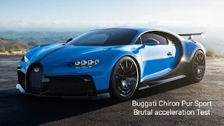 Buggati Chiron Pur Sport Brutal Acceleration 0-300 km/h