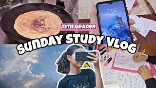 Sunday study vlog ☕ 12th grader 📚 Study with me 🍧 Study Routine 🎧 Study Vlog ⛱️ How to make notes 🕊️