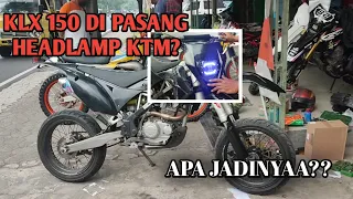 KLX 150 PAKE HEADLAMP KTM!? || KLX SUPERMOTO