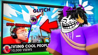 I Trolled YOUTUBERS By Abusing BROKEN GLITCHES.. (Roblox Bedwars)