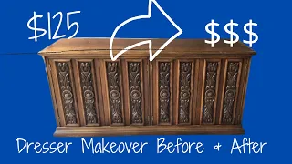 Old to New Farmhouse Dresser Flip / How To Update Your Old Dresser/ Dresser Makeover Before & After