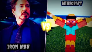 Minecraft Iron Man 😂 Vs Avengers Iron Man 😍  #minecraft #video