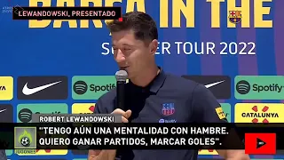 Así fue la presentación de Lewandowski en Barcelona , Deportes Cuatro