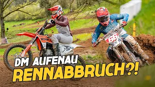 Kevin Winkle und Tim Koch bei der Motocross DM in Aufenau 2023 - Sturz Rennabbruch