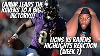 REACTION TO Detroit Lions vs Baltimore Ravens | 2023 NFL Week 7 Game Highlights