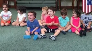 Contagious laugh viral video: hysterical boy can’t stop laughing during music class- TomoNews