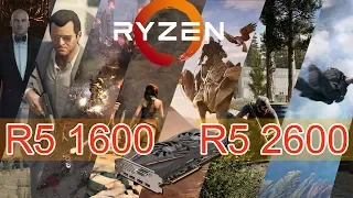 Ryzen 1600 vs Ryzen 2600 на ультра настройках в 7 играх