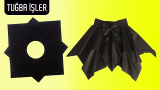 Very Easy Leather Napkin Skirt Cutting and Sewing (100% Profitable Project) | Tuğba İşler