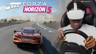 Forza Horizon 5 in VIRTUAL REALITY / RACING WHEEL Setup!