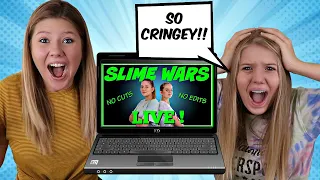 REACTING To Our First SLIME WARS || Taylor & Vanessa