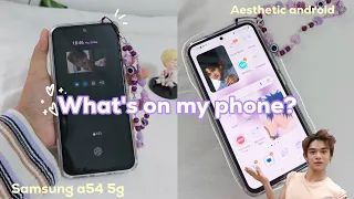 what's on my android phone🫧 + review | aesthetic Samsung a54 5g | ft.amsr