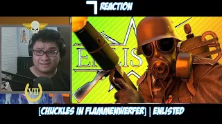 Buster React to [CHUCKLES IN FLAMMENWERFER] | Enlisted