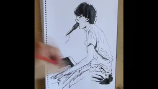 Charly García timelapse video drawing