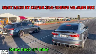 Seat Leon ST Cupra 300 4Drive vs Audi RS3 drag race 1/4 mile 🚦🚗 - 4K UHD