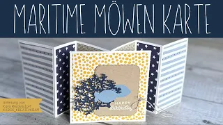 Maritime Möwen Karte | Flying Seagull Fun Fold Card | Unterwasserwelt