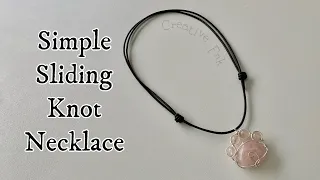 Adjustable sliding knot necklace. Simple step by step video