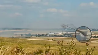 Ukraine Mi-24 helicopters fire rockets on Russian positions