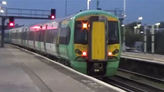 Southern Electrostars 377-115 and 377-114 departing Hove Station, 25th October 2018