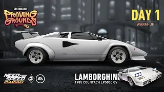 Need For Speed: No Limits | 1985 Lamborghini Countach LP5000 QV (Proving Grounds - Day 1 | Warm-Up)