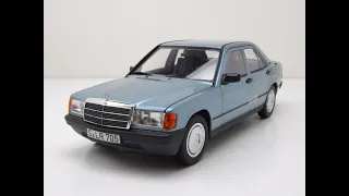 Mercedes 190 E W201 1984 hellblau metallic Modellauto 1:18 Norev