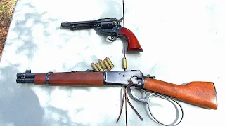 44  MAGNUM  FUN,  6" SINGLE  ACTION  ARMY  & 12"  LEVER  ACTION  MARE'S  LEG