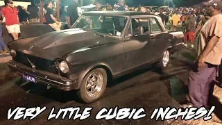 A OLD 327 WITH DOUBLE HUMP HEADS & A LITTLE NITROUS IN THIS NOVA AND NOBODY BELIEVES IT!!