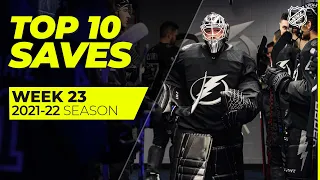 Top 10 Saves from Week 23 of the 2021-22 NHL Season