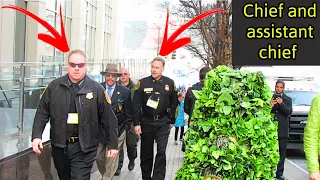 Bushman Prank: Scared the police chief and assistant chief!