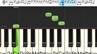 Кабы не было зимы (легкая песня одним пальцем на пианино + ноты)