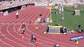 Final 4x100 m men U20 world championship Tampere 2018