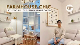 Studio Unit Makeover (28 SqM / 301 SqFt) Farmhouse Chic | AirBnb Makeover | Studio Ploy