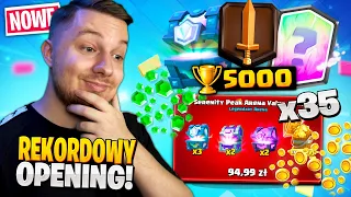 Otworzyłem 35 SKRZYNEK i wbiłem 5000 🏆 w Clash Royale ...  (mega OPENING!)