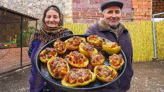 Delicious STUFFED POTATOES with Chicken Meat Special for NOVRUZ HOLIDAY! Village Life in Azerbaijan!
