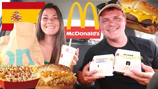 trying the MCDONALD'S menu *IN SPAIN* 🇪🇸 | items we've never tried before!!