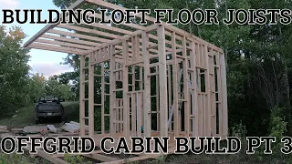 Offgrid Cabin Build Pt. 3 Building Loft Floor Joists + Bear Comes Into Camp (15yds)