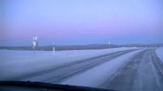 Finlandia, Saariselka, autostrada Saariselka-Ivalo, gennaio 2012