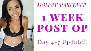 Mommy Make Over 1 Week Post Op Update!!! 1 Drain removal, Up-close scar update!