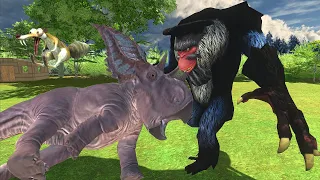 Ice Age : chasmosaurus VS Captain Gutt! - Animal Revolt Battle Simulator