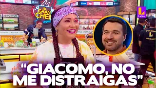 Katia Palma se sonroja ante motivación de Giacomo Bocchio en El Gran Chef Famosos